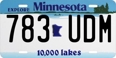 MN license plate 783UDM