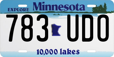 MN license plate 783UDO