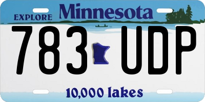 MN license plate 783UDP