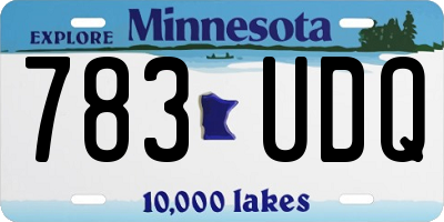 MN license plate 783UDQ