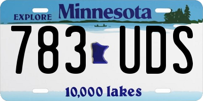 MN license plate 783UDS