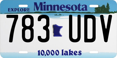MN license plate 783UDV