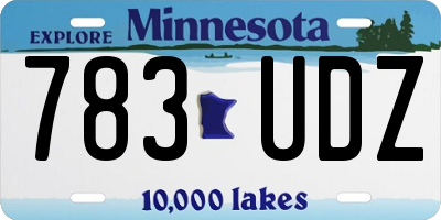 MN license plate 783UDZ