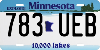 MN license plate 783UEB