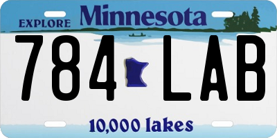 MN license plate 784LAB