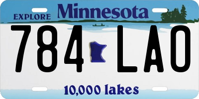 MN license plate 784LAO
