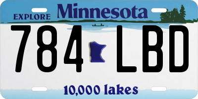 MN license plate 784LBD