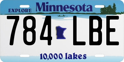 MN license plate 784LBE
