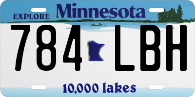 MN license plate 784LBH