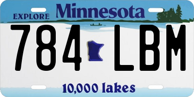 MN license plate 784LBM
