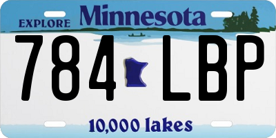 MN license plate 784LBP
