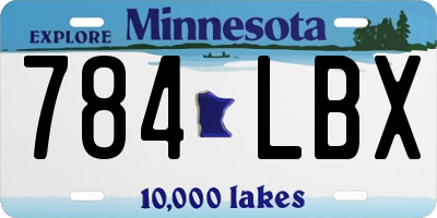 MN license plate 784LBX