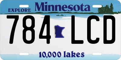 MN license plate 784LCD