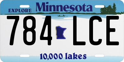 MN license plate 784LCE