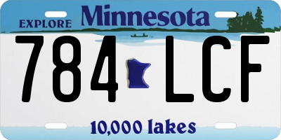 MN license plate 784LCF