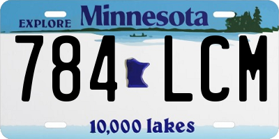 MN license plate 784LCM