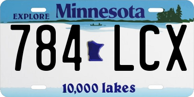 MN license plate 784LCX