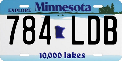 MN license plate 784LDB