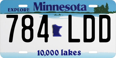 MN license plate 784LDD