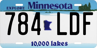 MN license plate 784LDF