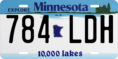 MN license plate 784LDH