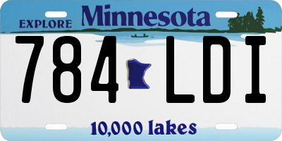 MN license plate 784LDI