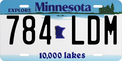 MN license plate 784LDM