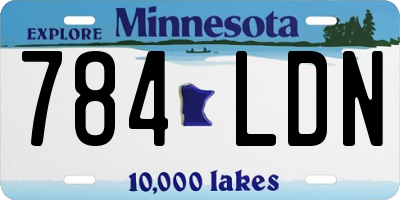 MN license plate 784LDN