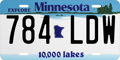 MN license plate 784LDW