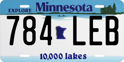 MN license plate 784LEB
