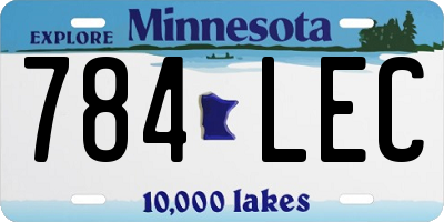 MN license plate 784LEC