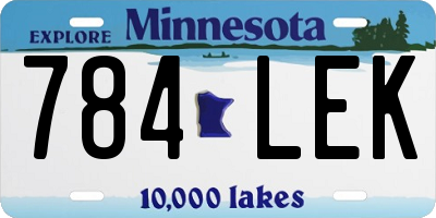MN license plate 784LEK