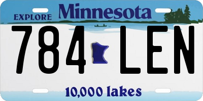 MN license plate 784LEN