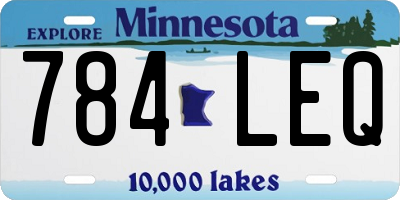 MN license plate 784LEQ