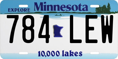 MN license plate 784LEW