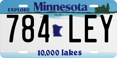 MN license plate 784LEY