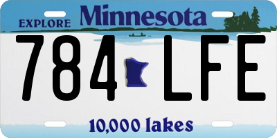 MN license plate 784LFE