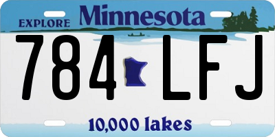 MN license plate 784LFJ