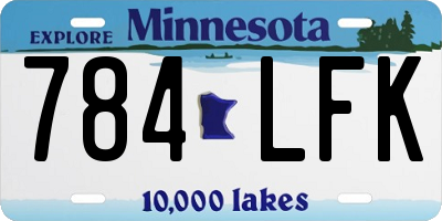 MN license plate 784LFK