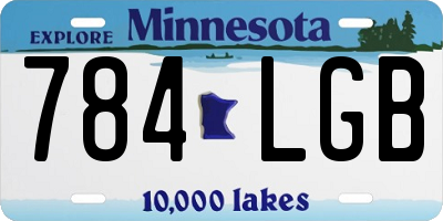 MN license plate 784LGB