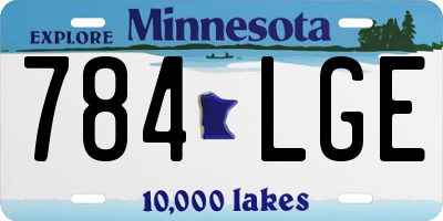 MN license plate 784LGE