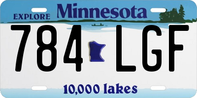MN license plate 784LGF