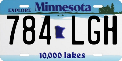 MN license plate 784LGH