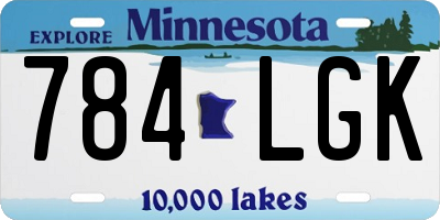 MN license plate 784LGK