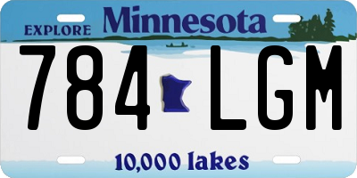MN license plate 784LGM