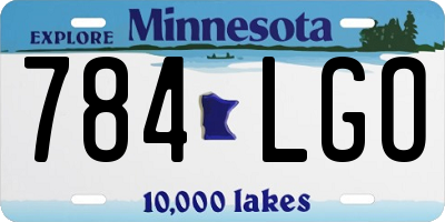 MN license plate 784LGO