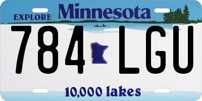MN license plate 784LGU