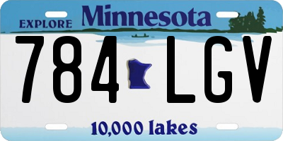 MN license plate 784LGV
