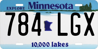MN license plate 784LGX