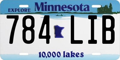 MN license plate 784LIB